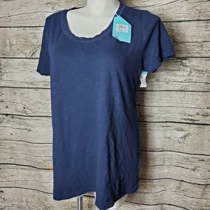 Blue Illusion Scoop Neck Tee Size 2X NWT Reg $49.99